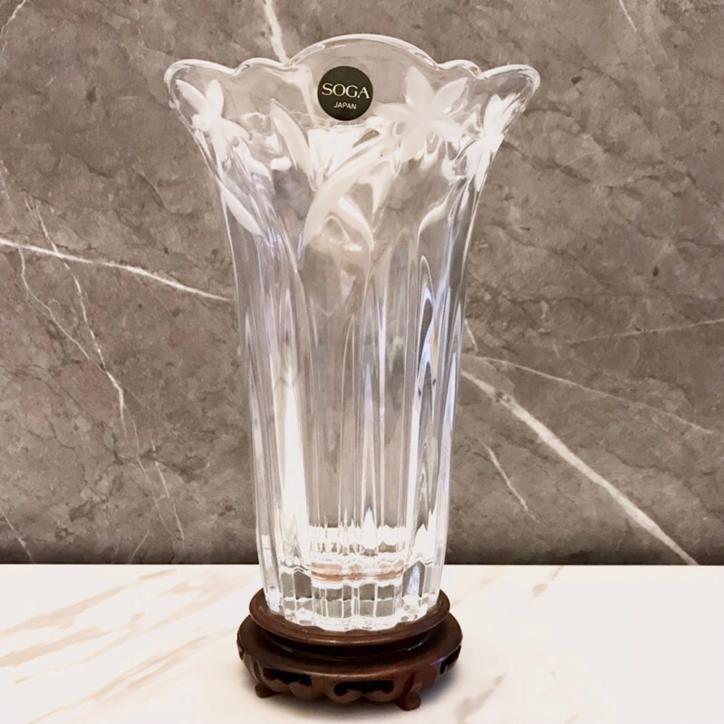 日本進口🇯🇵高級SOGA歐式水晶玻璃花瓶 創意花瓶 乾燥花插瓶 植物盆栽 玻璃花器 家居擺飾 磨砂花瓶 透明花瓶 永生花