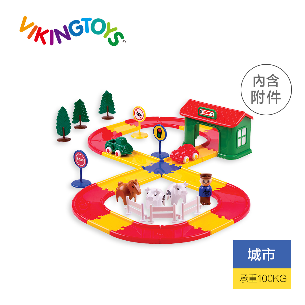 瑞典Viking toys維京玩具-城市動物樂園5585 軌道車玩具