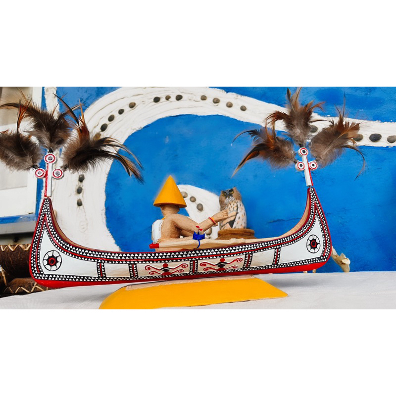 達悟勇士划拼板舟(含船花、人偶、船槳)/蘭嶼傳統工藝