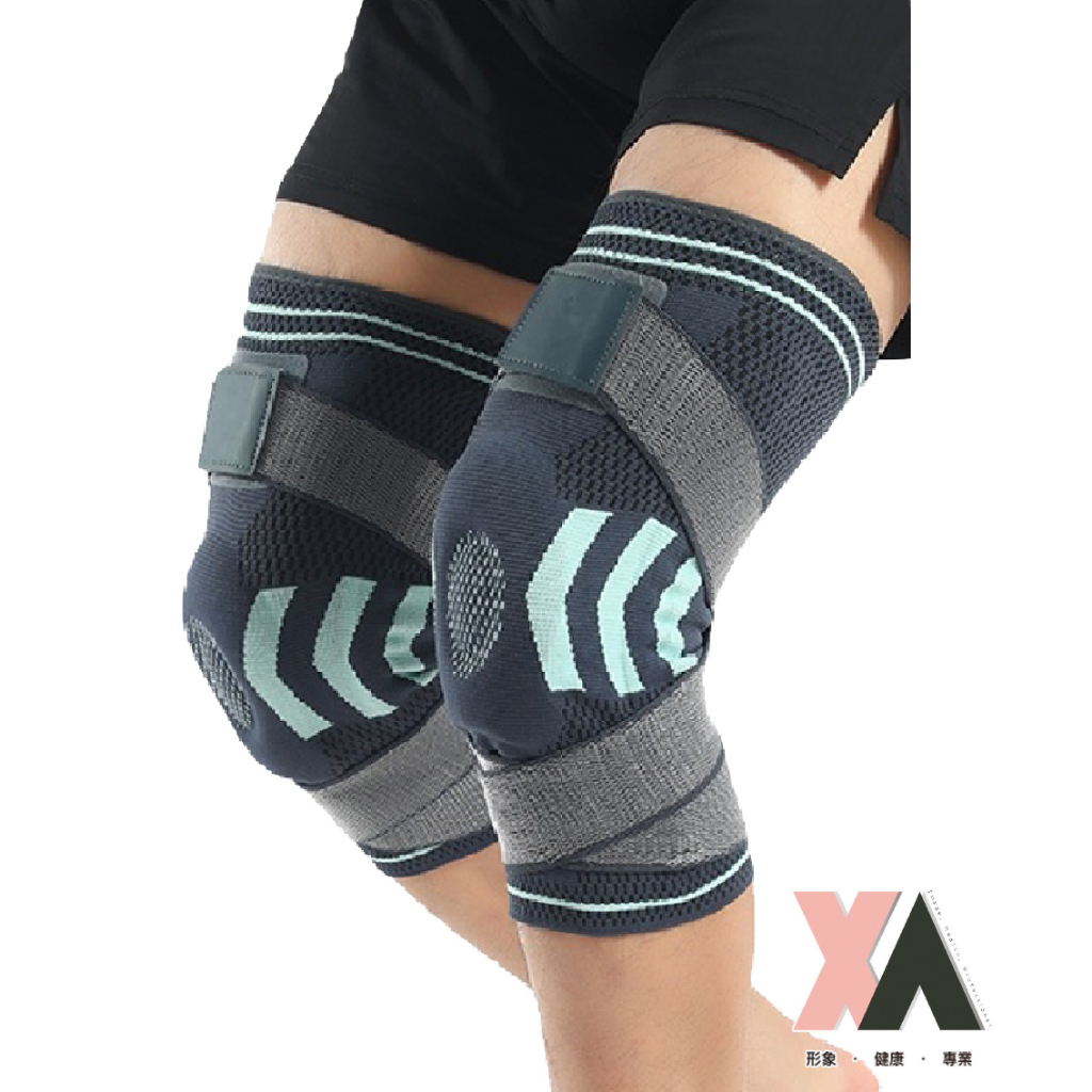 【XA】高效能雙魚鱗彈簧支撐引力帶機能強化護膝-一雙入(加壓綁帶、膝關節全面防護、髕骨保護)