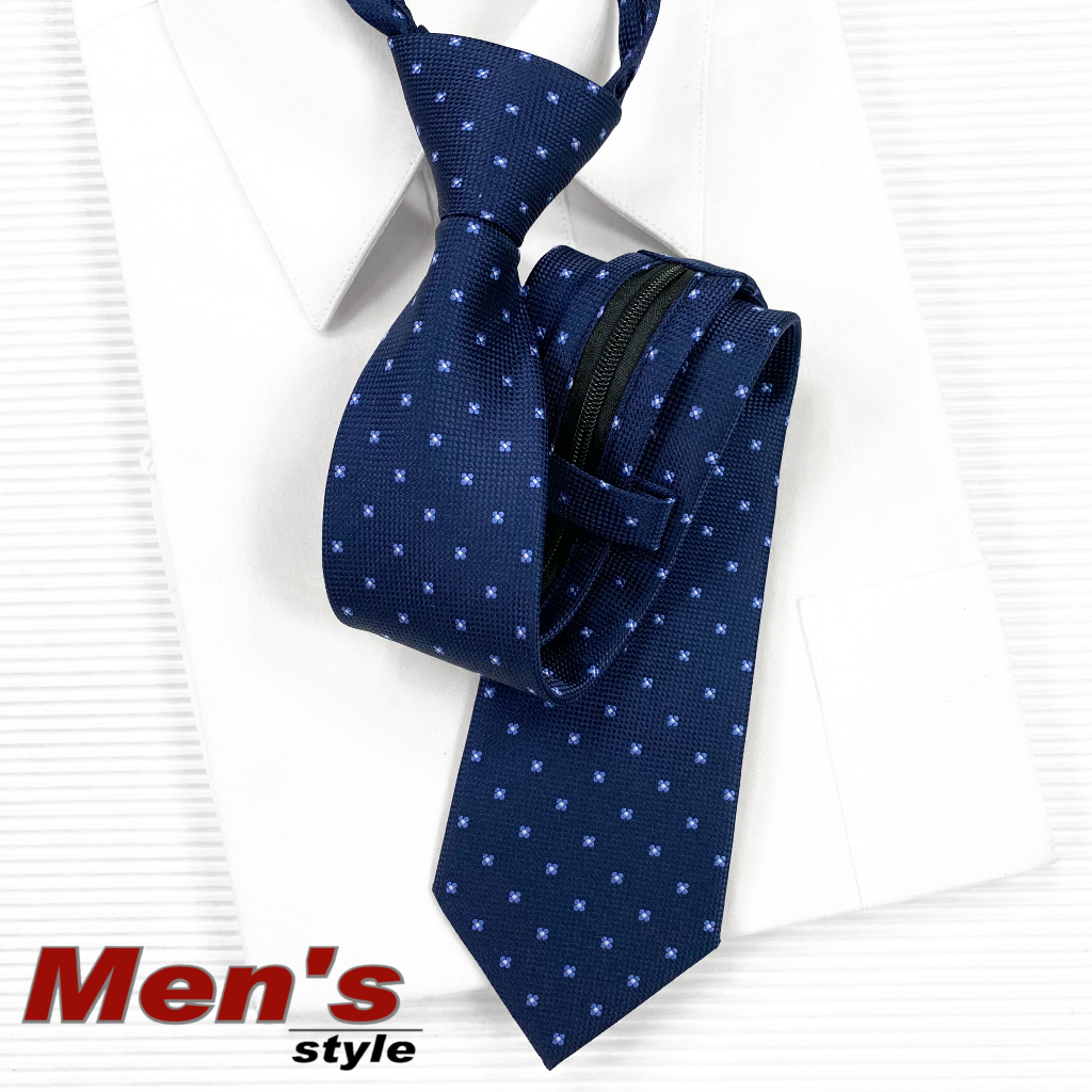 【vivi領帶家族】男仕配件 流行窄版領帶 ◆手打、拉鍊可選◆ 1120204T-4 藍花領帶