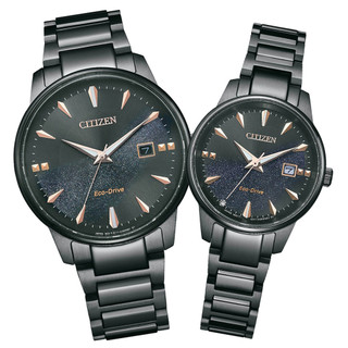 【聊聊甜甜價】CITIZEN 星辰 PAIR系列 銀河黑金 光動能對錶 (BM7595-89E+EW2595-81E)