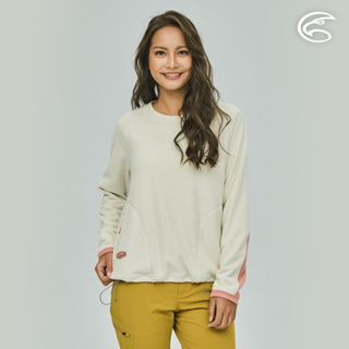 ADISI 女雙搖剪保暖圓領T AL2221022 (S-XL) 鵝白｜刷毛 抗靜電 吸濕快乾 輕量