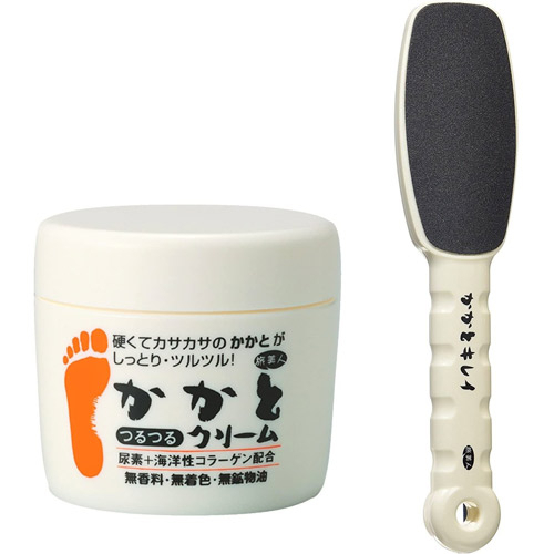 日本製 旅美人 足部角質軟化保濕霜100g+足部用去角質磨砂棒✿