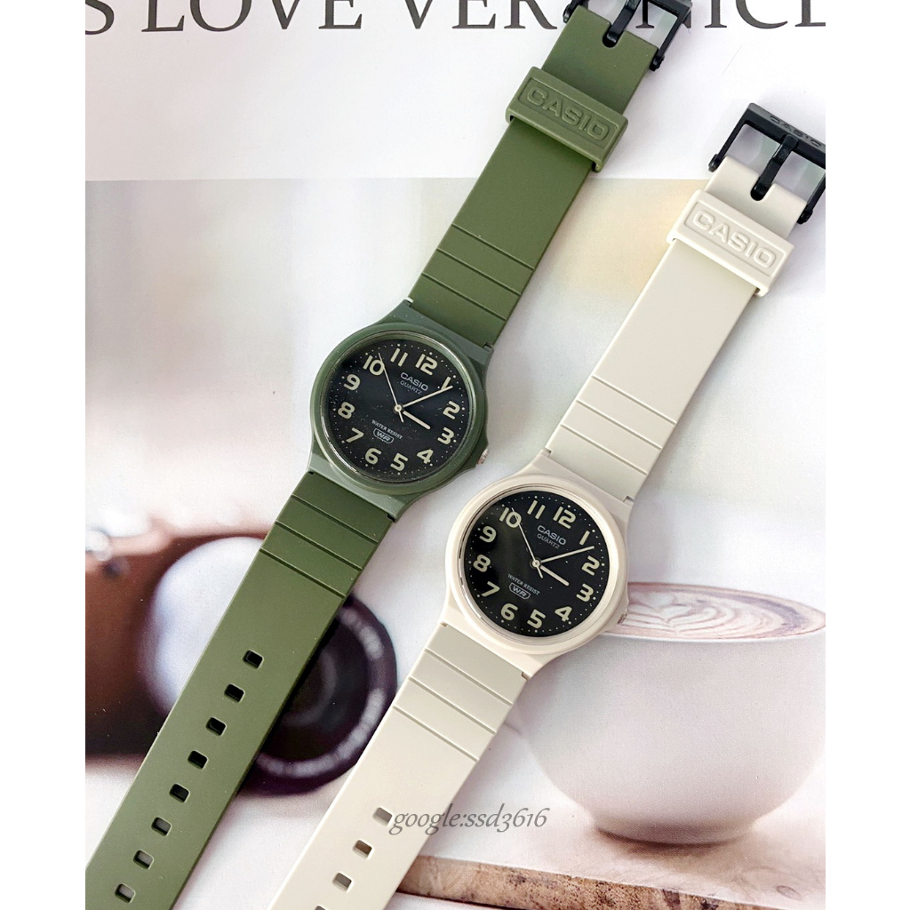 CASIO專賣店 今年最新/彩色錶帶/ 超薄石英錶/卡西歐手錶 指針錶 簡單大方 附保固卡 學生考試專用MQ-24UC