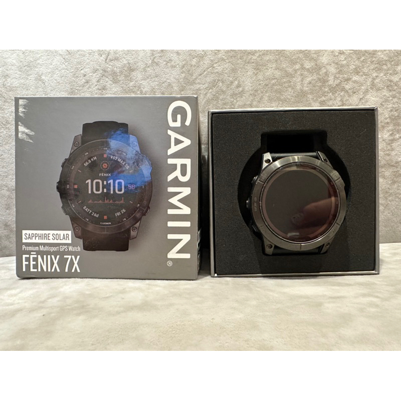 二手 石墨灰 GARMIN Fenix 7X Solar 戶外進階複合式運動 GPS 腕錶