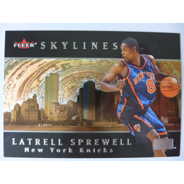 ~ Latrell Sprewell ~NBA球星/鎖喉手/史普利威爾 2000年Fleer.大樓金屬設計.籃球特殊卡