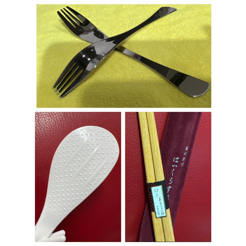 銅板價餐具組SUS304不鏽鋼餐叉.極品竹筷子.立式飯匙（賣場滿600元可免費贈送1樣）