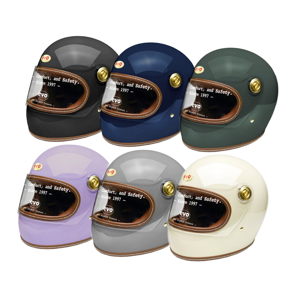 EVO 安全帽 CA891 素色 多色可選 復古 車縫 全罩 經典樂高帽《比帽王》