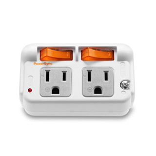 PowerSync群加 3P 2開2插防雷擊節能壁插-白色 TWT322SN
