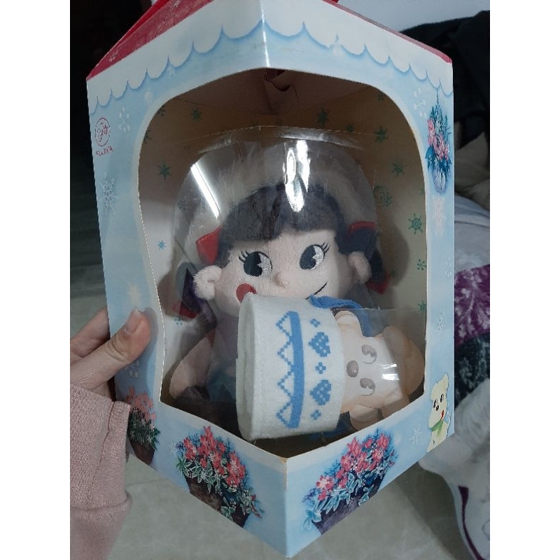 絕版 日版 日本 peko 牛奶妹 不二家 禮盒 聖誕節 聖誕 毛衣 毛帽 布偶 人型 人形 40周年 公仔 娃娃 洋裝