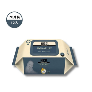 【韓國 RICO Baby】金盞花有機天然特厚款濕紙巾Signature | 70抽12包 (限宅配)