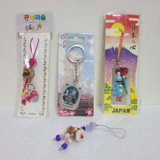旅遊紀念品 日本 韓國 新加坡 吊飾 鑰匙圈 藝妓 魚尾獅 韓服