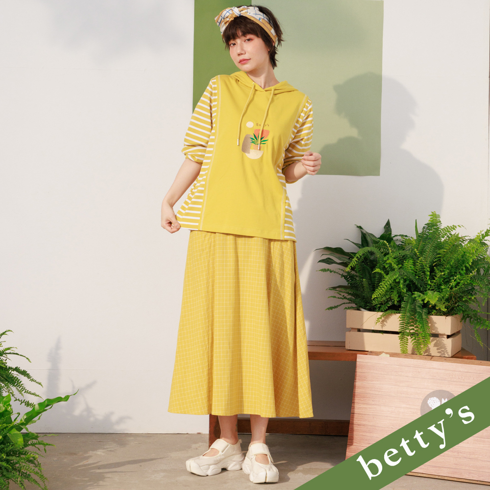 betty’s貝蒂思(21)口袋小雨雲格子長裙(黃色)
