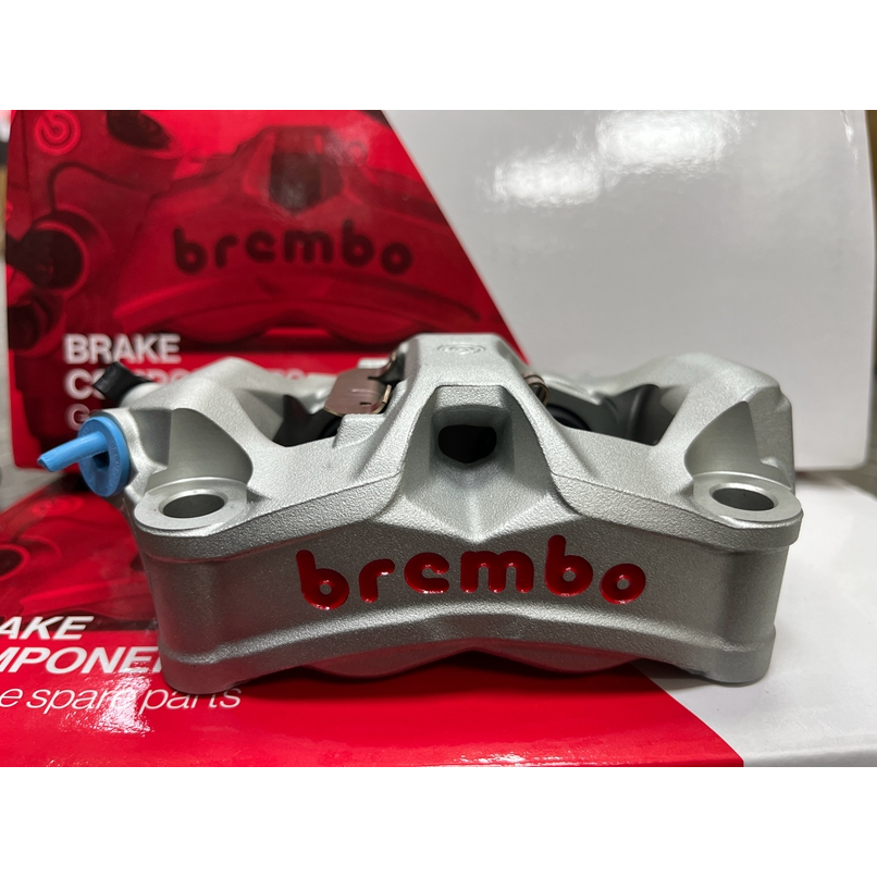 DIY本舖 BREMBO HPK Stylema 輻射卡鉗 左邊 原廠煞車皮 新款M50 孔距 100mm 銀底紅字