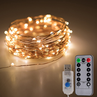 【太陽能百貨】S-05 USB 銅線燈串 遙控款 8種模式 usb銅線燈串 200LED 銅線燈條 裝飾銅線燈