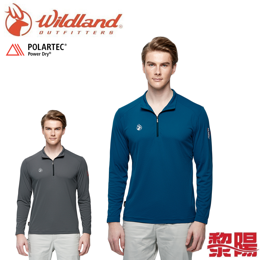 Wildland 荒野 POLA格狀半開襟長袖衣 男款 (2色) 防曬/彈性舒適/吸濕快乾 11WP1608
