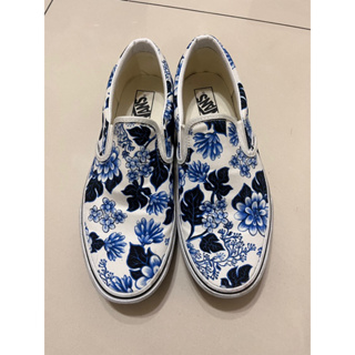 Vans Classic Slip-On 休閒鞋 白藍 花卉 懶人鞋