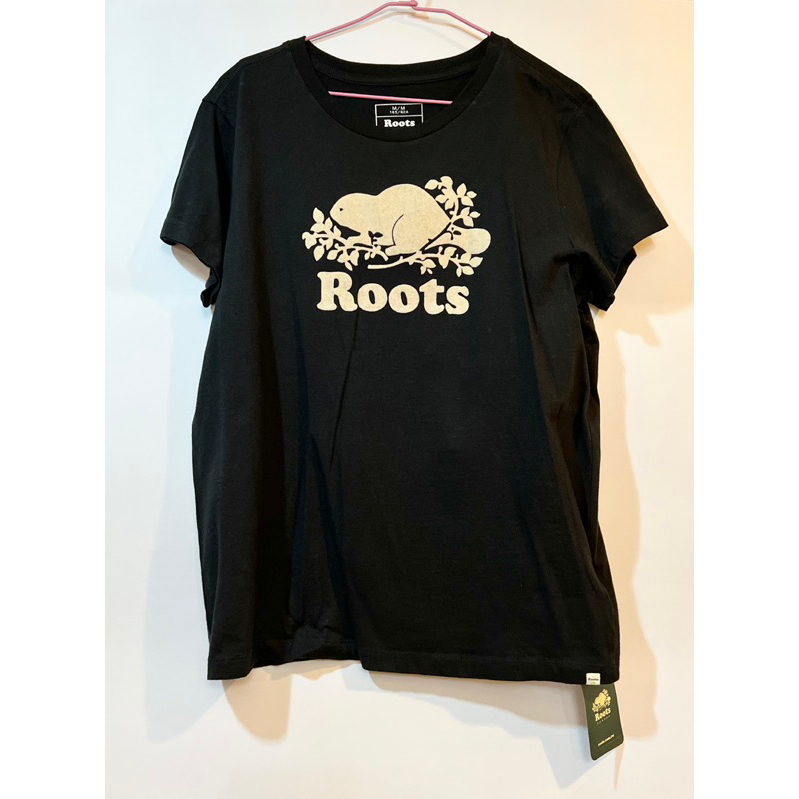 Roots 正品 黑色女T恤T-shirt 尺寸M