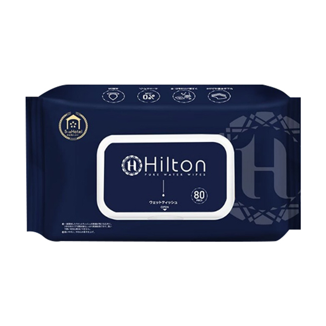 【Hilton 希爾頓】飯店御用純水濕紙巾80抽/1包(H0008)
