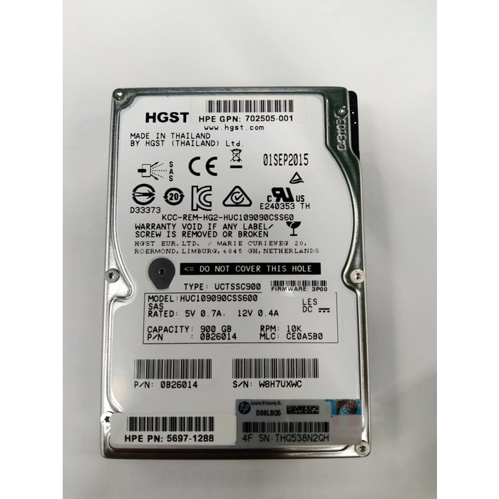 HGST HUC109090CSS600 900GB 10K RPM SAS 2.5 功能正常 超取