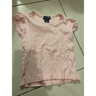 polo ralph lauren 粉色/粉藍 女童公主袖短袖T恤上衣 3T