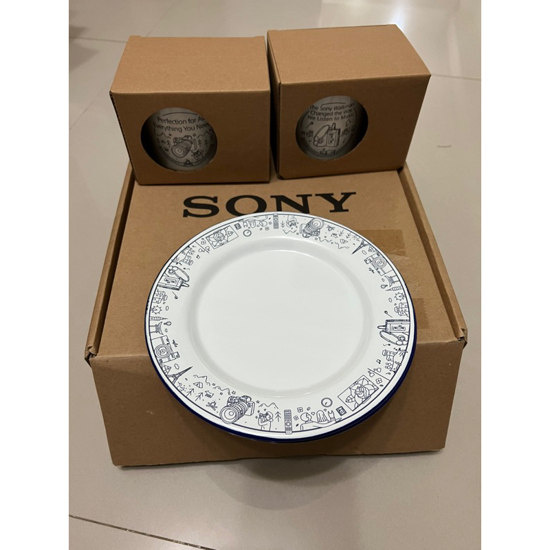 SONY琺瑯馬克杯盤組（全新未使用）