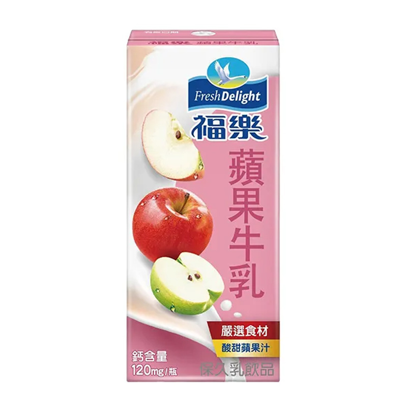 福樂蘋果牛乳(保久乳)200ml毫升 x 6【家樂福】