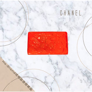 【哈極品】二手品《CHANEL 香奈兒 橘色 亮皮二折 品牌LOGO壓印 8卡長夾/皮夾》
