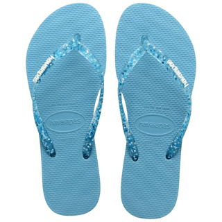 havaianas 哈瓦士 巴西人字拖 女款 Slim logo metallic 藍點果凍帶 蘇打汽水 涼鞋＊花小小＊