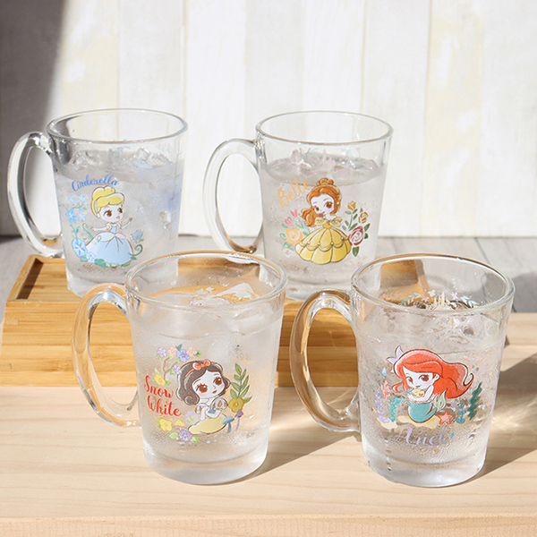 【Disney】現貨 迪士尼 公主玻璃馬克杯 美人魚 仙杜瑞拉 白雪公主 貝兒 愛麗絲 300ml 酒杯 辦公杯 玻璃杯