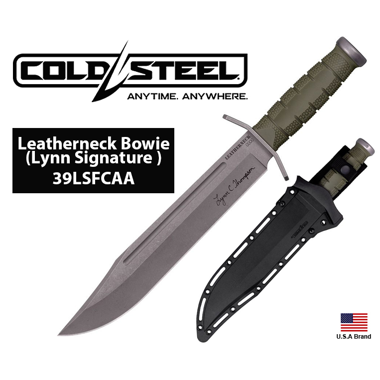 美國Cold Steel冷鋼Lynn簽名LEATHERNECK BOWIE開血槽直刀D2鋼石洗面【CS39LSFCAA】