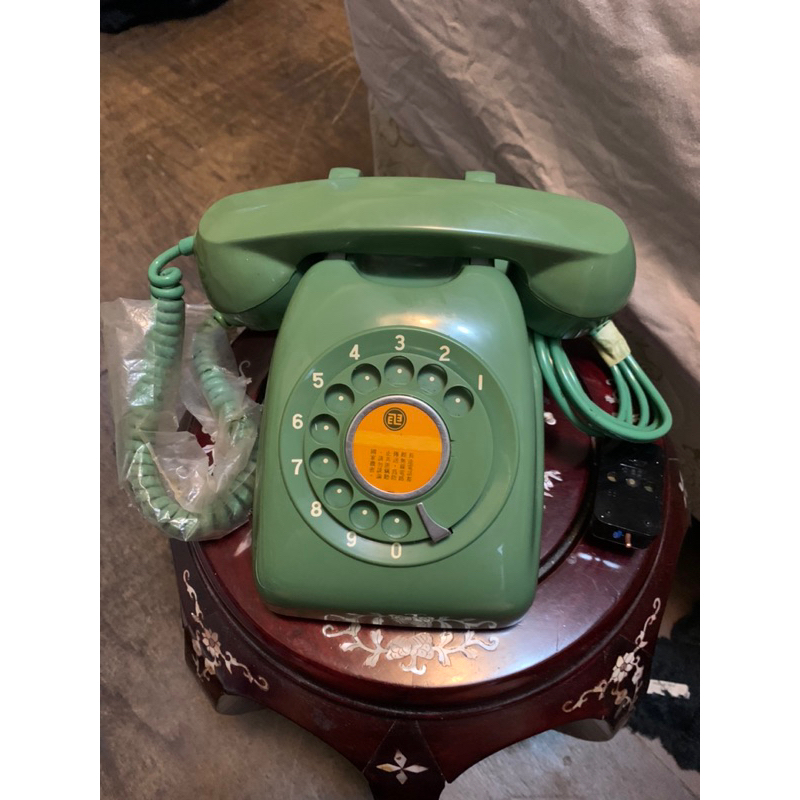 民國75年製 中華電信600A1型轉盤式電話機 綠色 收藏擺件