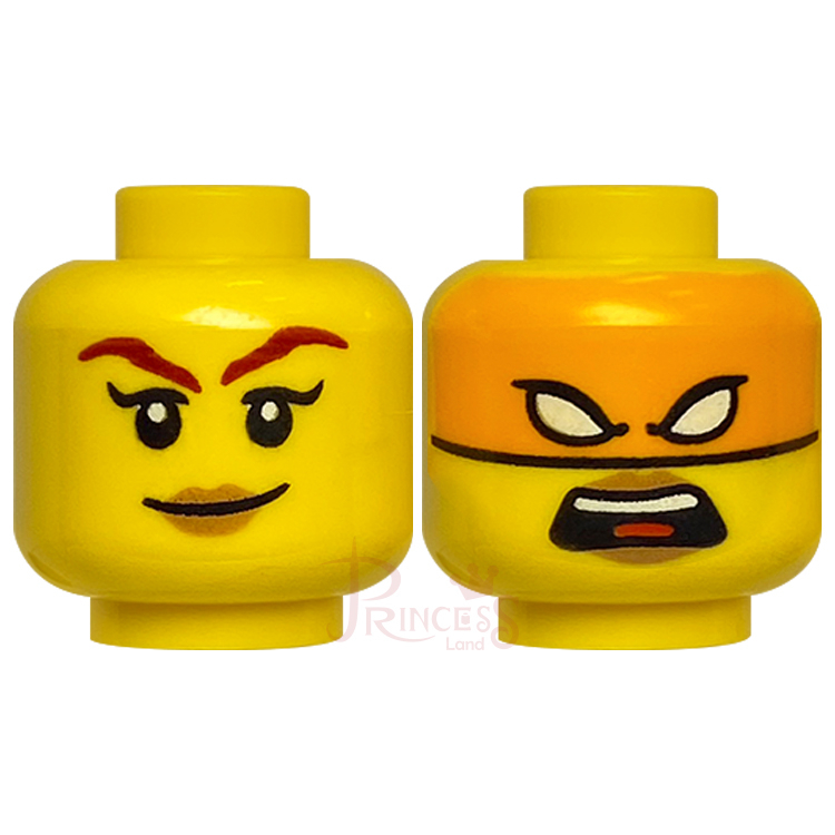 公主樂糕殿 LEGO 樂高 70746 旋風忍者 琥珀元素大師 頭 女生 雙面 黃色 3626cpb1326 A306