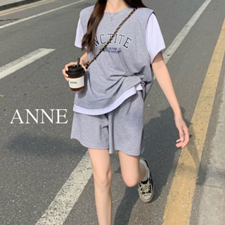 ANNE｜出清中｜180降120｜休閒短袖套裝 兩件式套裝【AO10113】短袖T恤 短袖上衣 短褲 棉短褲 運動短褲