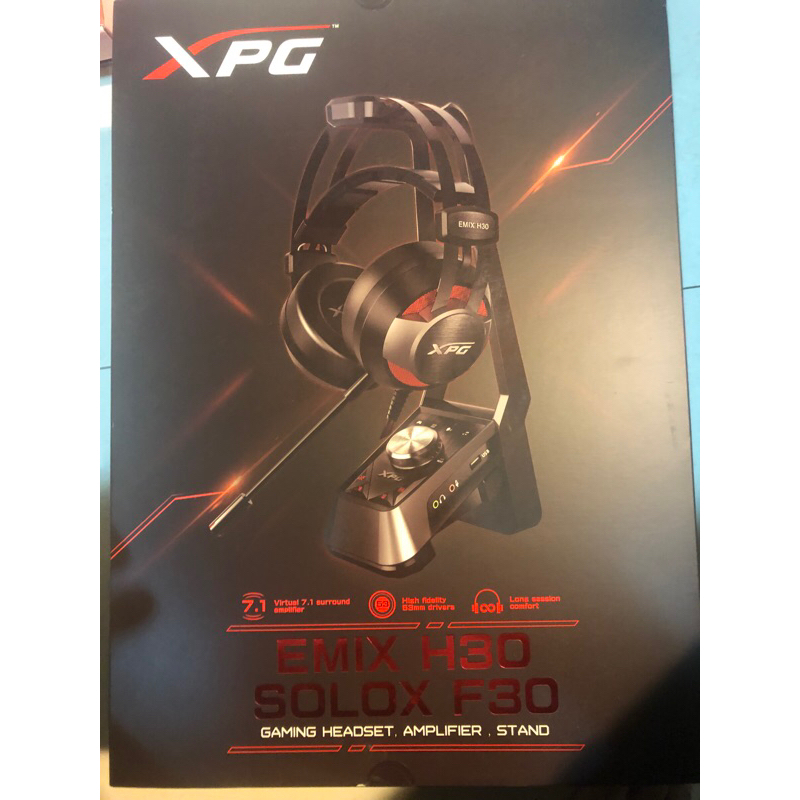 xpg 威剛 EMIX H30 電競耳機 ＋ SOLOX F30 多媒體耳機架