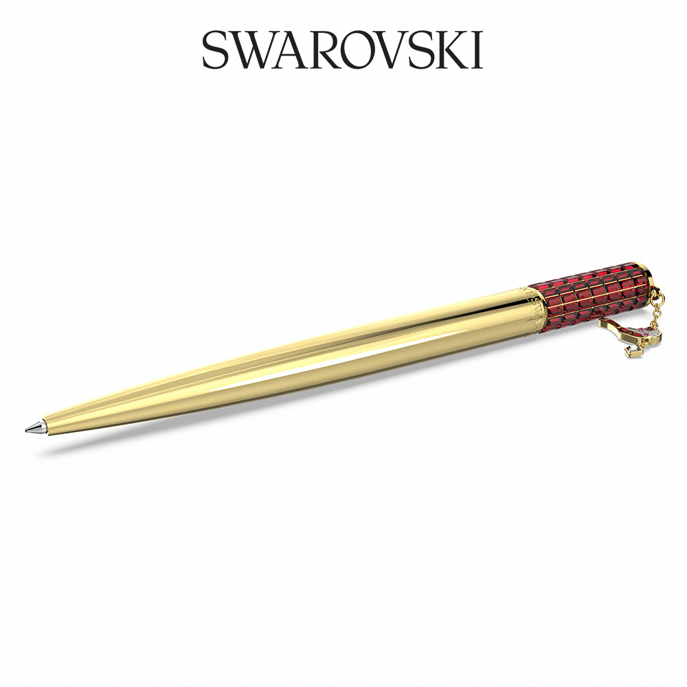 SWAROVSKI 施華洛世奇 Cariti 圓珠筆紅豆冰, 紅色, 鍍金色色調