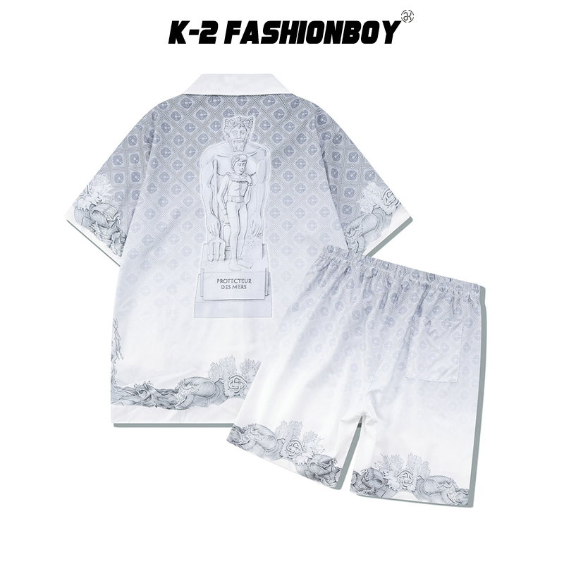 【K-2】藝術 漸層 漸層襯衫 休閒襯衫 休閒套裝