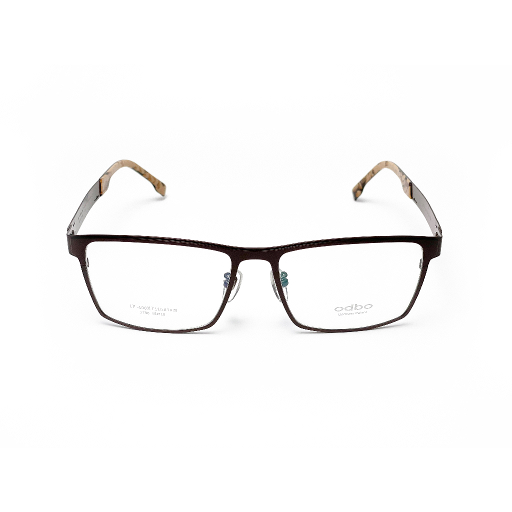 【全新特價】odbo 鈦金屬光學眼鏡鏡框 1798 C3E 消光咖啡色 輕量化無螺絲設計