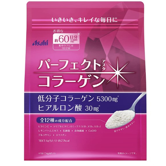 日本 Asahi 朝日 膠原蛋白粉 桃紅色 膠原蛋白 桃紅低分子膠原蛋白粉 大豆膠原蛋白  Q10 玻尿酸