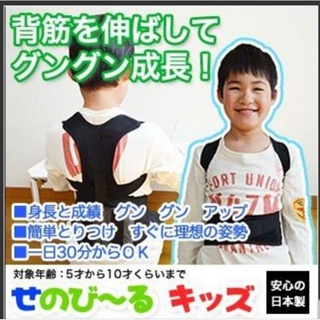 日本製 Senobiru 兒童駝背 挺胸 防駝 姿勢矯正帶 背筋帶
