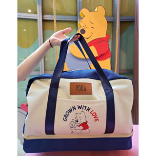 Disney迪士尼小熊維尼雙層旅行袋/購物袋/手提袋/肩背袋/運動袋