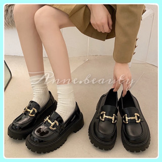 ［Anne.beauty] ☆現貨商品+預購☆馬蹄釦樂福鞋 D字釦 鬆糕樂福 學生鞋 學院風 小皮鞋 漆皮厚底鞋 樂福鞋