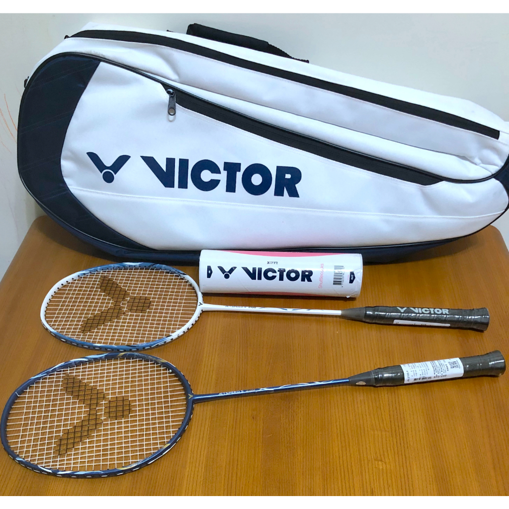 VICTOR JS-2100 F 勝利羽球拍家庭組 2支羽毛球拍+1盒羽毛球+1個手提/肩背球拍專用袋