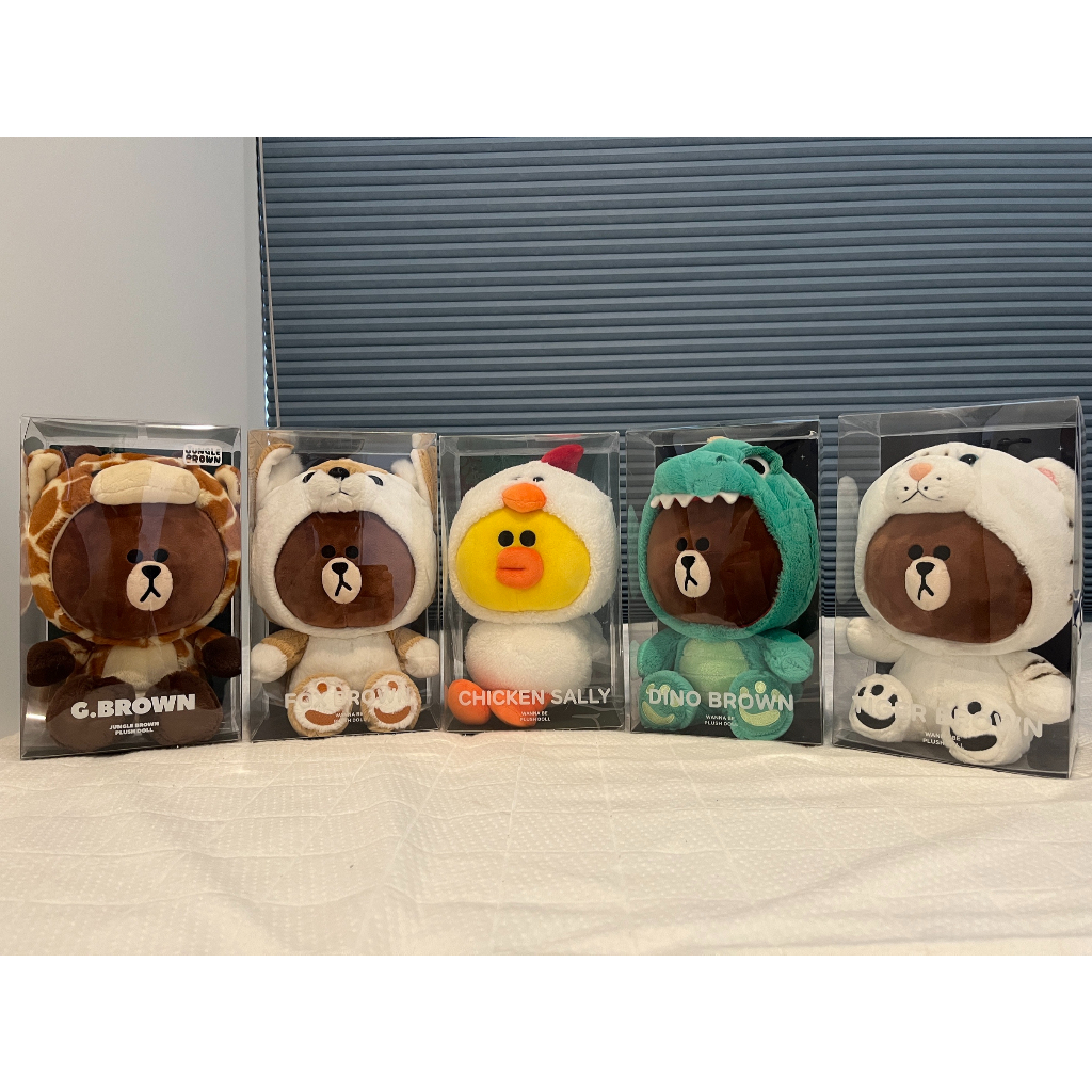 【絕版正品】韓國 line friends 25cm 熊大 娃娃 絨毛 玩偶 長頸鹿 狐狸 莎莉 雞 恐龍 老虎