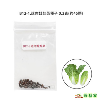 B12-1.迷你娃娃菜種子0.2克(約45顆) // 一代交配 迷你娃娃菜 小型迷你白菜，外葉深綠，內部黃色【綠藝家】