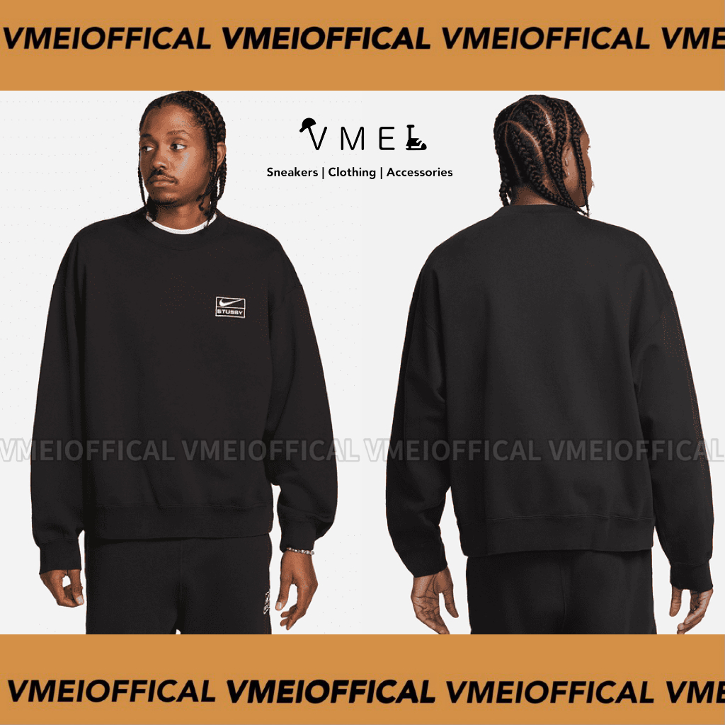【VMEI】Nike x Stussy Fleece 大學T 圓領上衣 聯名上衣 黑