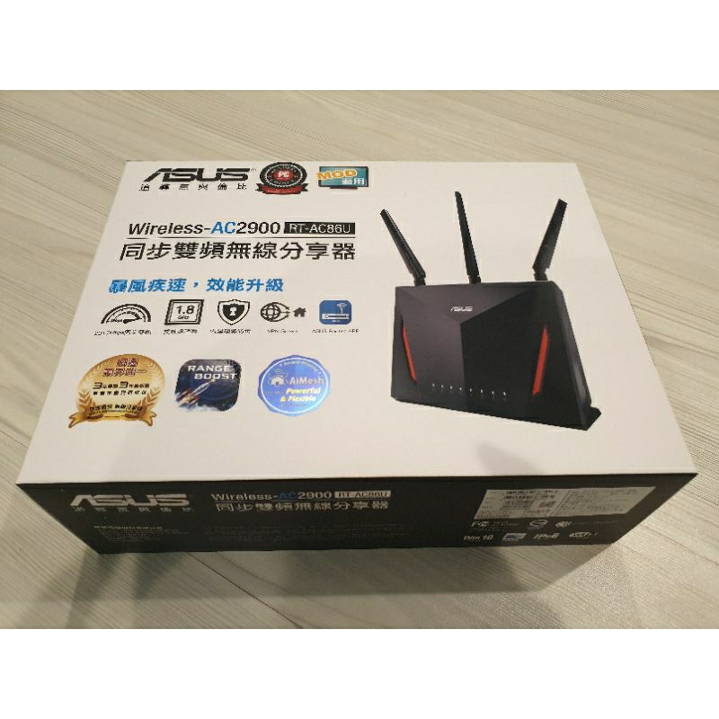 華碩 ASUS RT-AC86U 路由器 保固內 贈RT-AC66U+