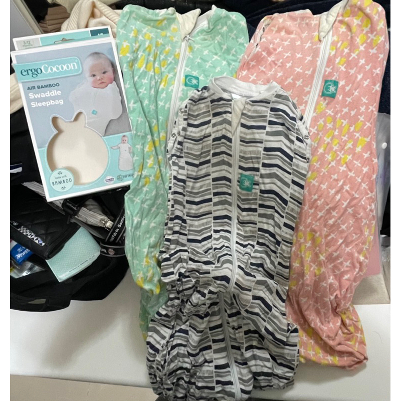 二手正版可議‼️ergoCocoon 舒眠包巾,二手新生兒ergoPouch 澳洲二合一舒眠.安撫包巾