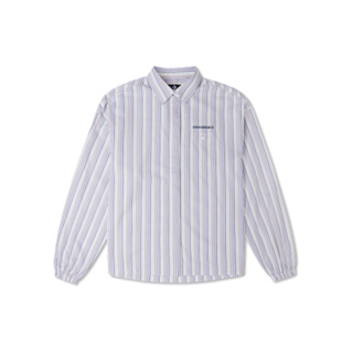 CONVERSE 長袖上衣 WOVEN SHIRT 女 10024551-A01 紫白條紋